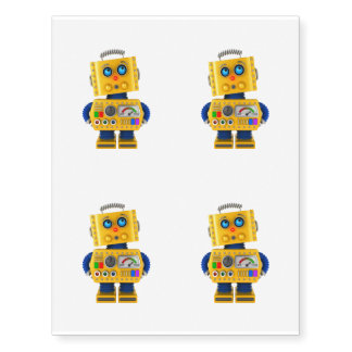 Innocent looking toy robot temporary tattoos