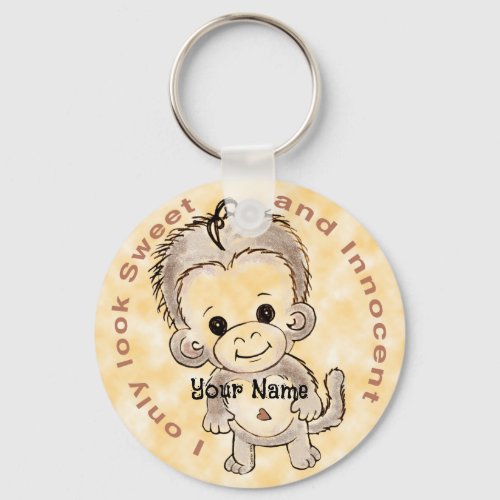 Innocent Monkey custom name Keychain