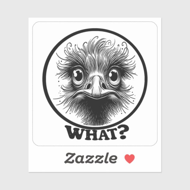 "Innocent Ostrich What" Vinyl Sticker (Sheet)