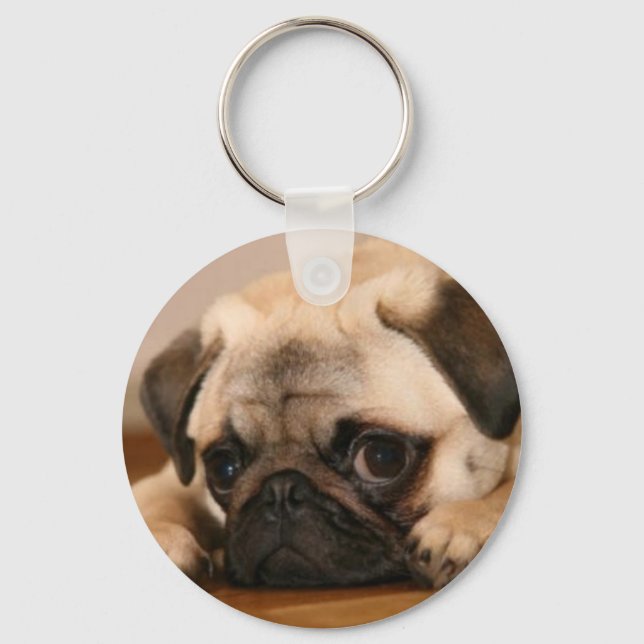 " Innocent " Pug Keychain (Front)