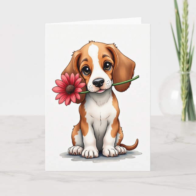 Innocent Pup Mothers Day Card (Front)