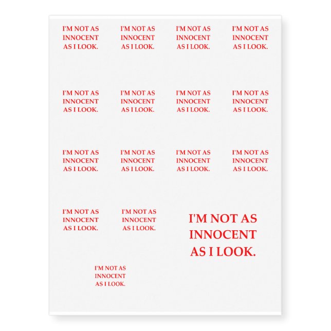 INNOCENT TEMPORARY TATTOOS (Front)