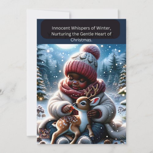 Innocent Whispers of Winter Nurturing the Gentle  Holiday Card