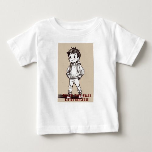 Innocent Wonder Profile Portrait of a Joyful Boy Baby T_Shirt