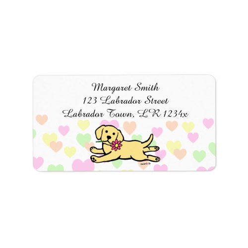 Innocent Yellow Labrador Puppy Cartoon Label