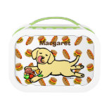 Innocent Yellow Labrador Puppy Cartoon Lunch Box