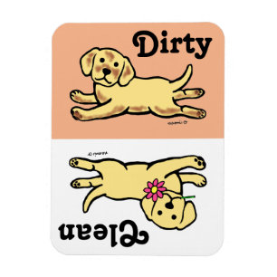 Innocent Yellow Labrador Puppy Cartoon Magnet