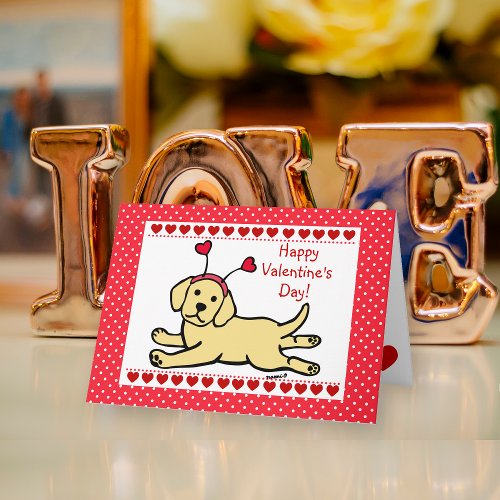 Innocent Yellow Labrador Puppy Valentine Holiday Card