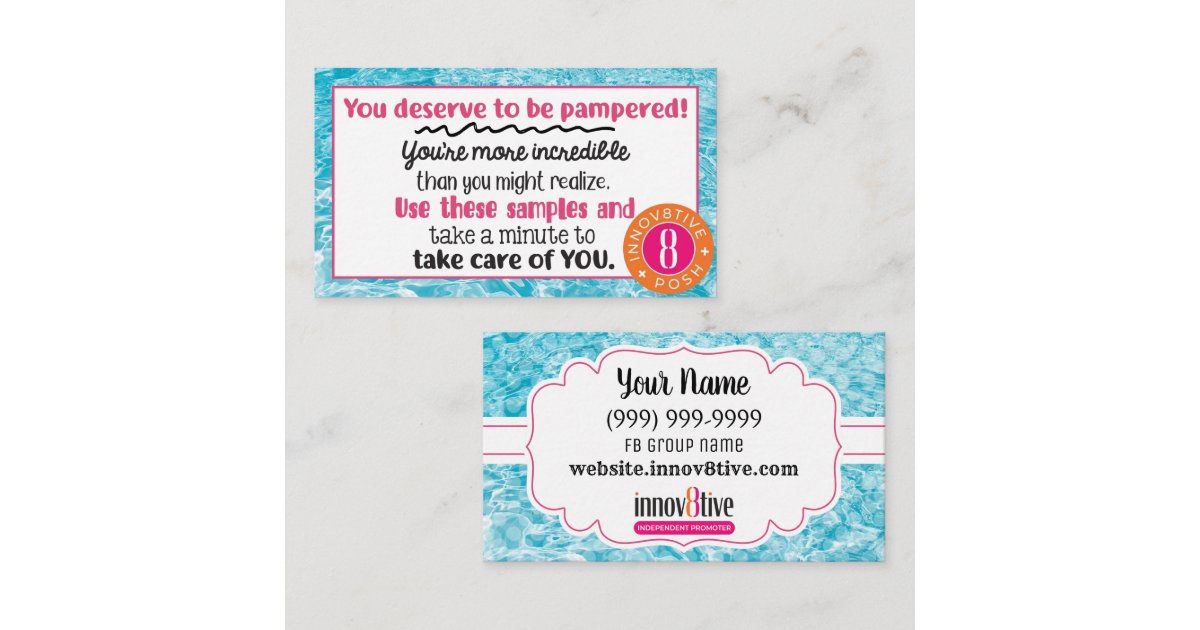 Innov8tive Posh Clear Water Samples Business Card Zazzle