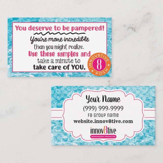 Innov8tive Posh Clear Water Samples Business Card (Front/Back)