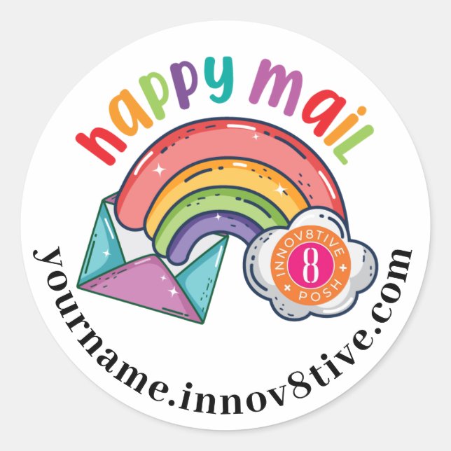 Innov8tive Posh happy mail sticker (Front)