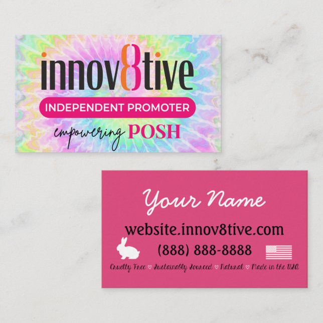 Innov8tive Posh tie dye business card design (Front/Back)