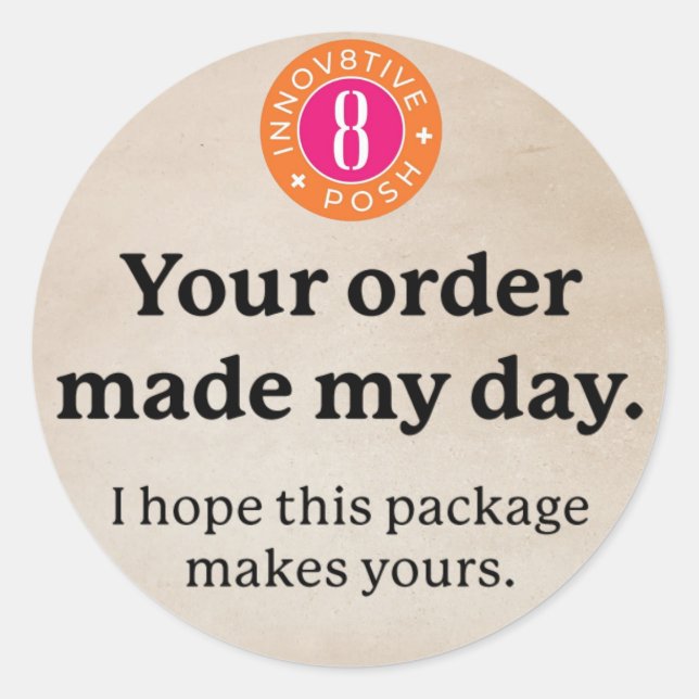 Innov8tive Posh your order sticker (Front)