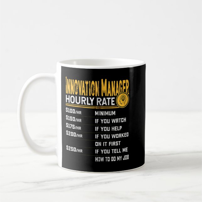 Innovation Manager Hourly Rate - Funny Innovation  Coffee Mug (Left)