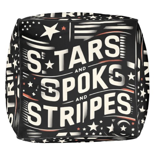 Innovative Patriotic Design Stars Spooks Stripe Pouf