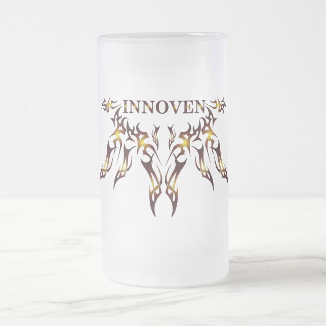 Innoven Beer Glass Frosted Glass Beer Mug (Center)