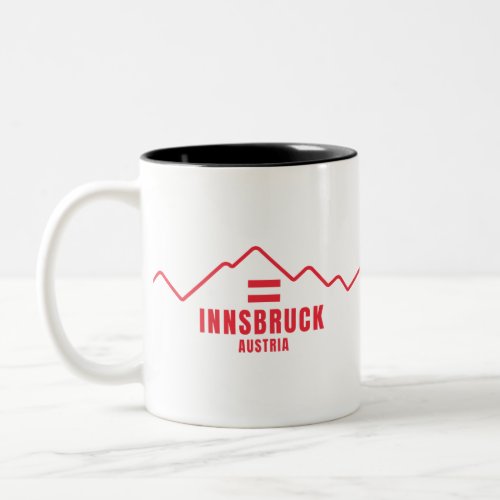 Innsbruck Austria Flag Mountain Two_Tone Coffee Mug