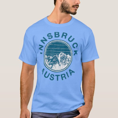 Innsbruck Austria Mountains Austrian Skiing Retro T_Shirt