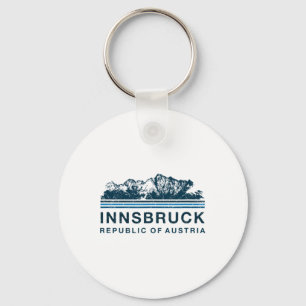 Innsbruck Austria Mountains Austrian Skiing Vintag Keychain