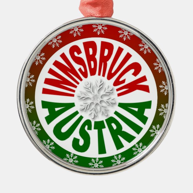 Innsbruck Austria red green ornament (Front)