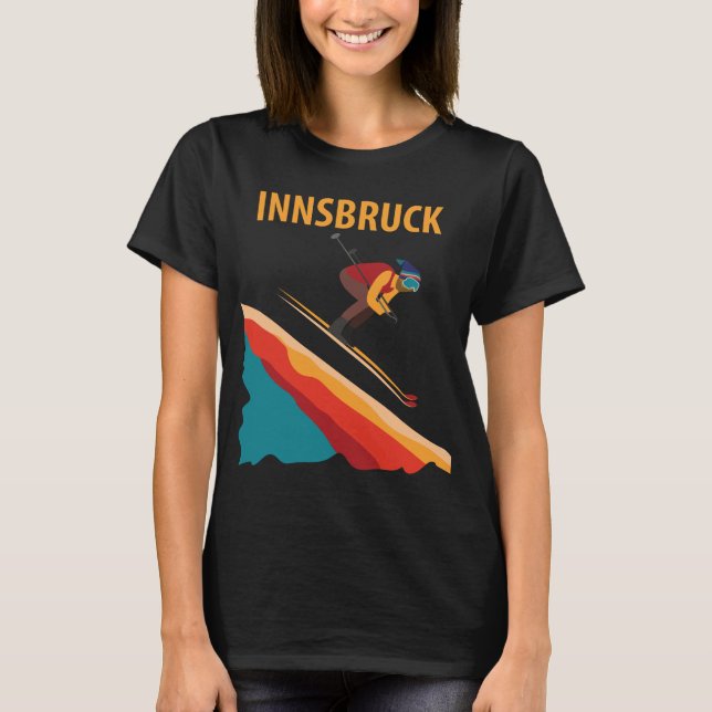 Innsbruck Austria Ski Slope Retro Travel T-Shirt (Front)