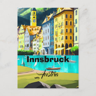 Innsbruck Austria Travel Postcard Art, Austria Tra