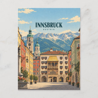 Innsbruck Austria Vintage Travel Art Postcard