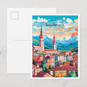 Innsbruck Austria Vintage Travel Art Postcard