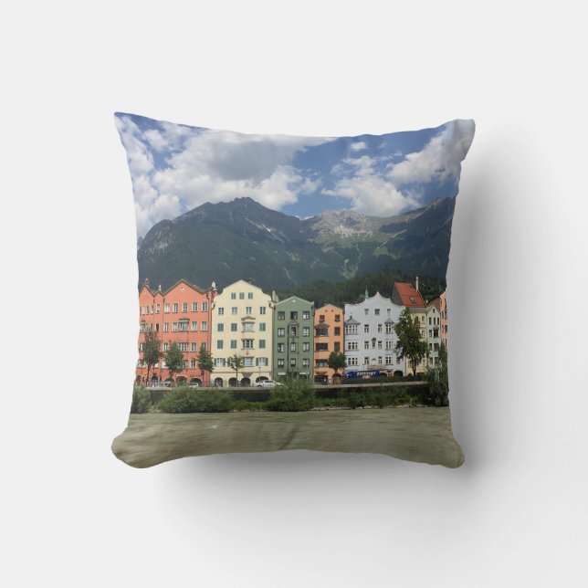 Innsbruck, capital of throw pillow (Front)