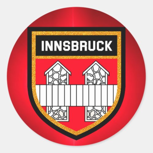 Innsbruck Flag Classic Round Sticker