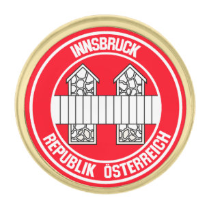 Innsbruck Round Emblem Gold Finish Lapel Pin