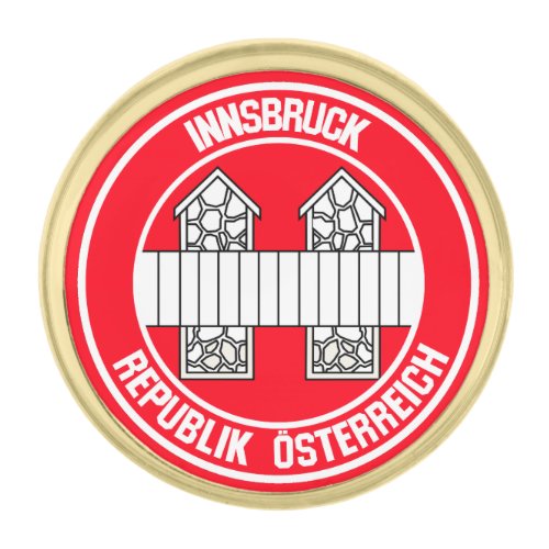Innsbruck Round Emblem Gold Finish Lapel Pin