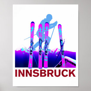 Innsbruck skiing & snowboarding retro 90s poster