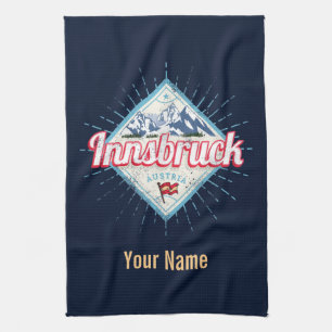 Innsbruck Tyrol Austria Retro Alps Vintage Kitchen Towel
