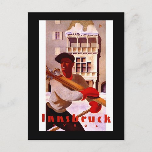Innsbruck Vintage Travel Poster Postcard
