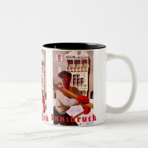 "Innsbruck" Vintage Travel Poster Two-Tone Coffee Mug