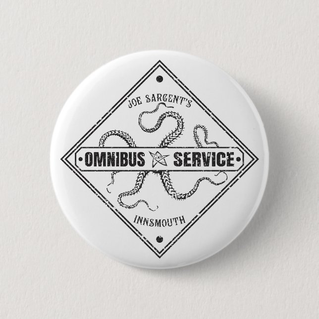 Innsmouth Bus Service Joe Sargent Button (Front)