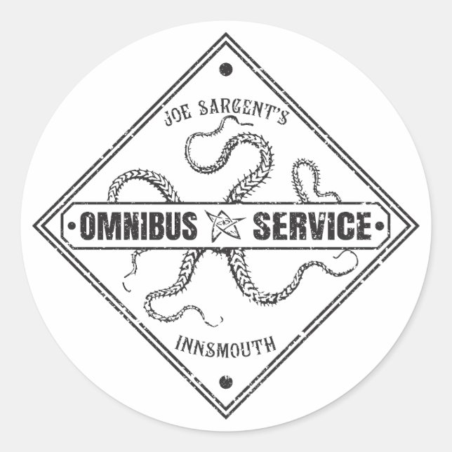 Innsmouth Bus Service Joe Sargent Classic Round Sticker (Front)