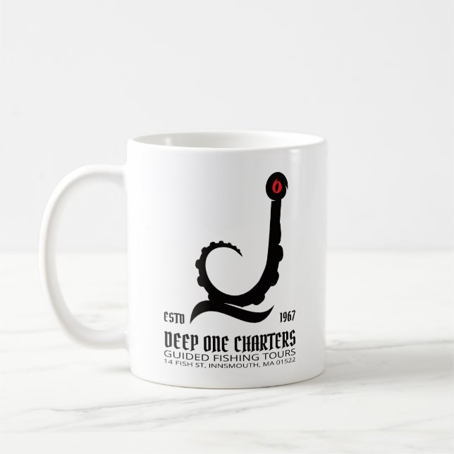 Innsmouth Fishing Tours Cthulhu Lovecraft Coffee Mug (Left)