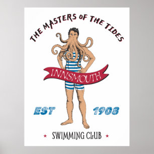 Innsmouth Lovecraft Cthulhu Swimming Club Poster