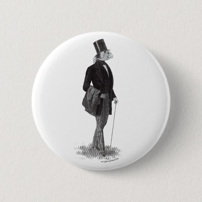 Innsmouth lovecraft gentleman pinback button (Front)