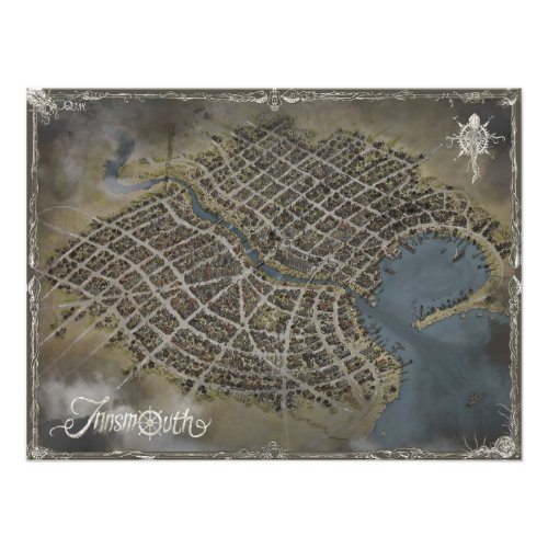 Innsmouth map Lovecraft world _ Photo Enlargement