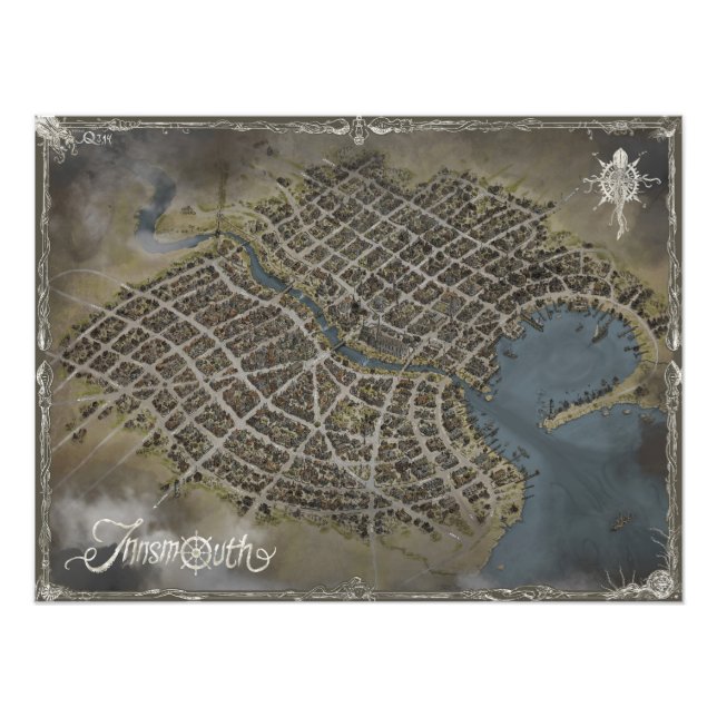 Innsmouth map, Lovecraft world - Photo Enlargement (Front)
