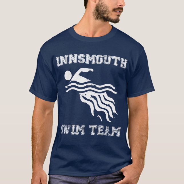 Innsmouth Swim Team tee - dark distressed (Front)