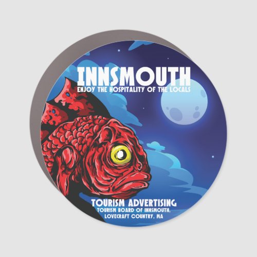 Innsmouth Vintage Travel Poster Lovecraft Car Magnet