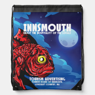 Innsmouth Vintage Travel Poster Lovecraft Drawstring Bag