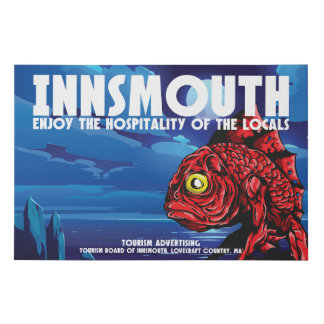 Innsmouth Vintage Travel Poster Lovecraft Faux Canvas Print