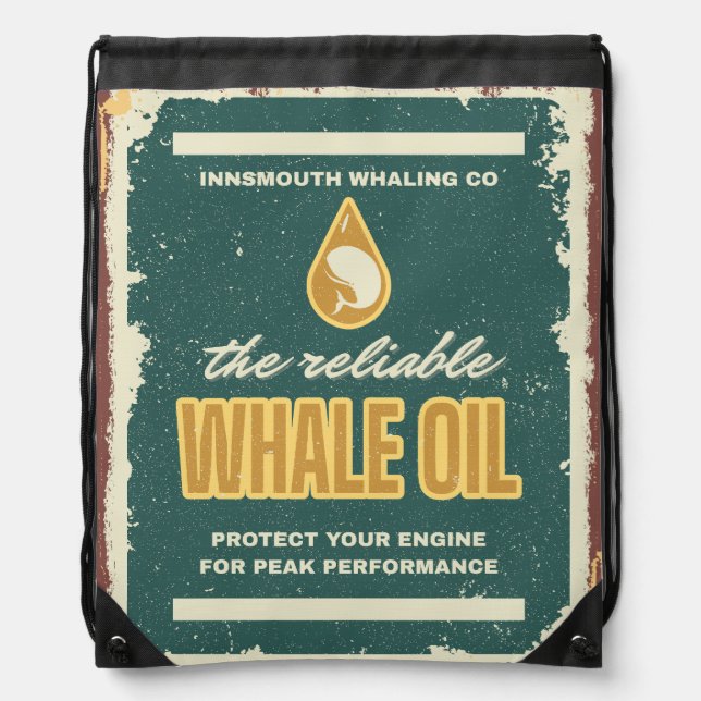 Innsmouth Whale Oil Lovecraft Drawstring Bag (Front)