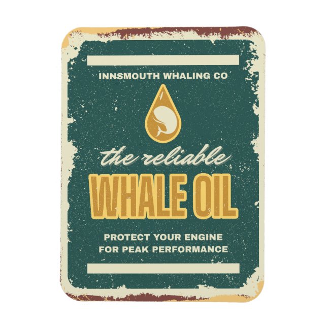 Innsmouth Whale Oil Lovecraft Magnet (Vertical)