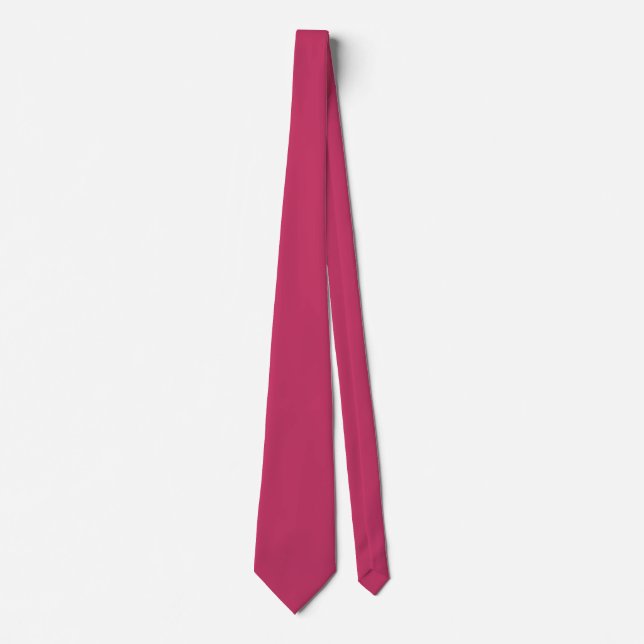 Innuendo Dark Pink, Solid Color Rose Pink Neck Tie (Front)